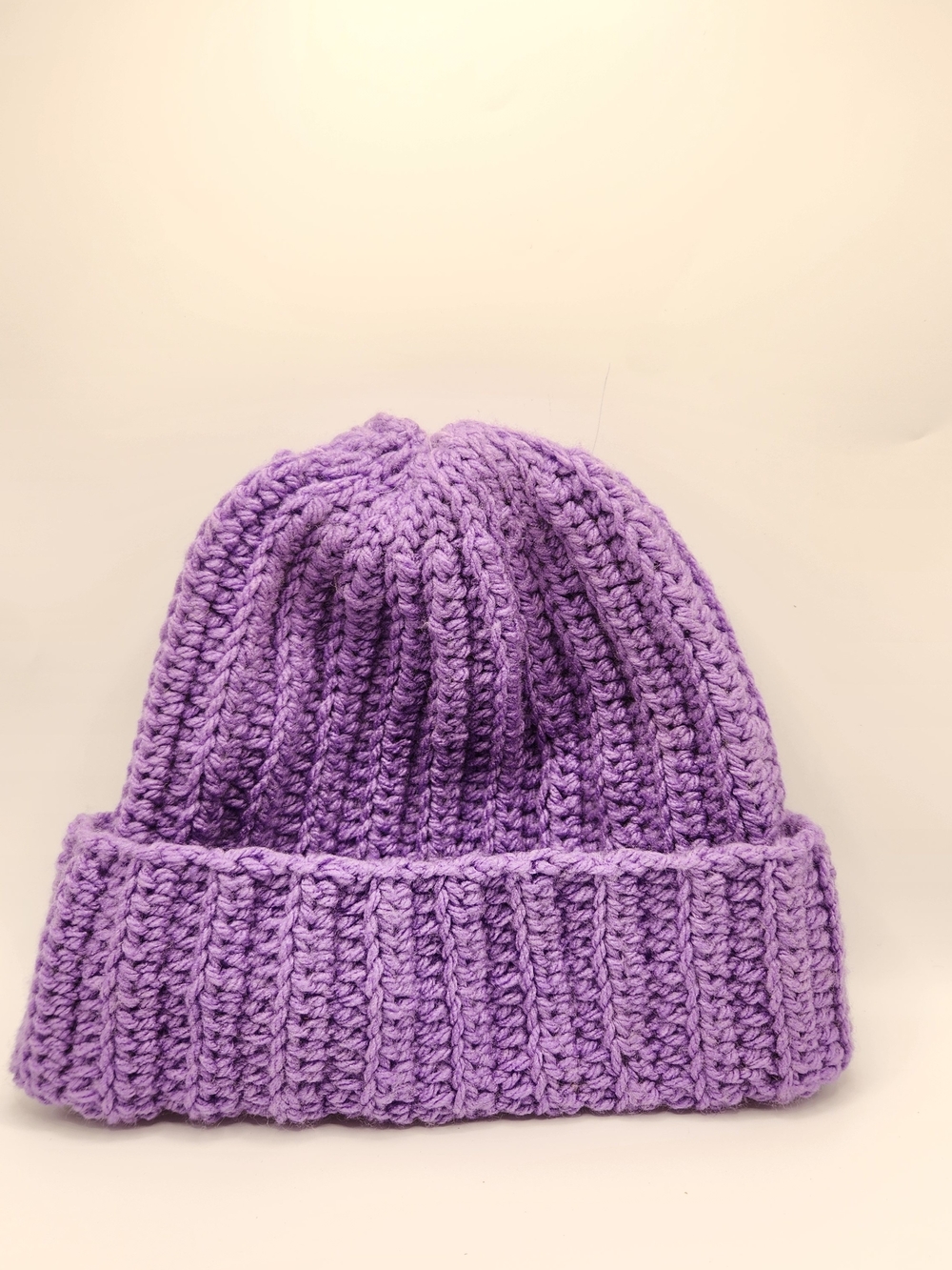 Crochet Winter Handmade Unisex Purple Knit Beanie Hat